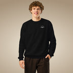 Black men’s organic cotton sweatshirt with simple, timeless fit