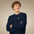 Minimal men’s organic cotton jumper in french navy, made to order