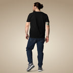 Minimal men’s organic cotton t-shirt in black, made to order