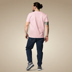 Minimal men’s organic cotton t-shirt in cotton pink, made to order