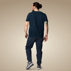 Minimal men’s organic cotton t-shirt in french navy, made to order