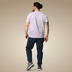 Minimal men’s organic cotton t-shirt in lavender, made to order