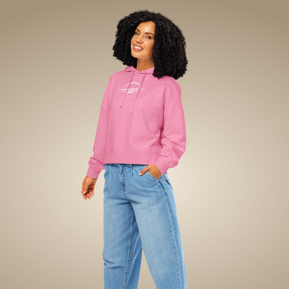 Minimal women’s organic cotton hoodie jumper in bubble pink, made to order