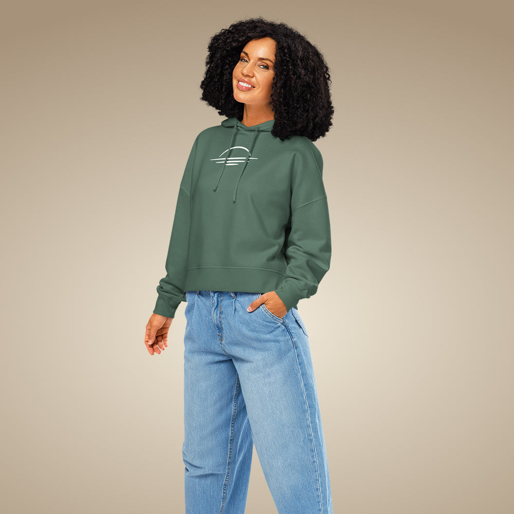 Minimal women’s organic cotton hoodie jumper in green bay, made to order