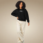 Minimal women’s organic cotton jumper in black, made to order