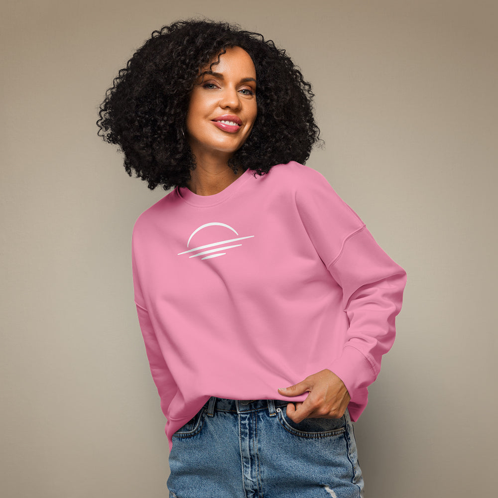 A bubble pink organic women's sweatshirt