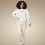 Minimal women’s organic cotton jumper in heather grey, made to order